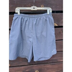Nike Men's Gym Gray Workout Shorts Key Back Pocket Lined Size Large